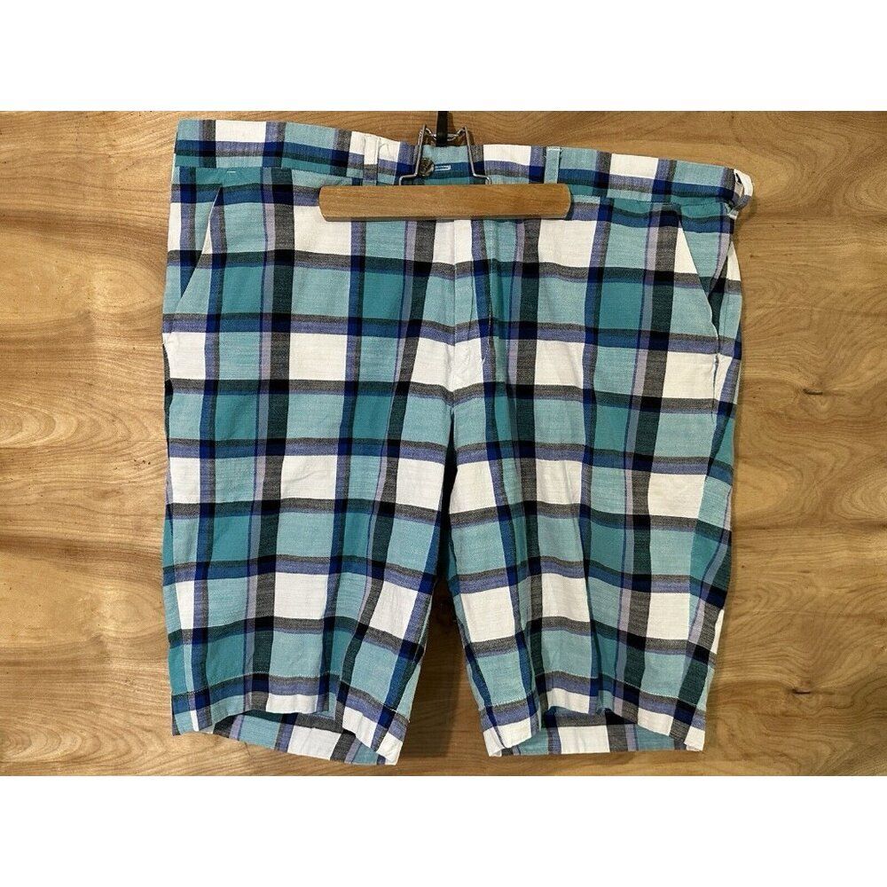 LOUDMOUTH GOLF Mens 42 Flat Front 10" Shorts Plaid